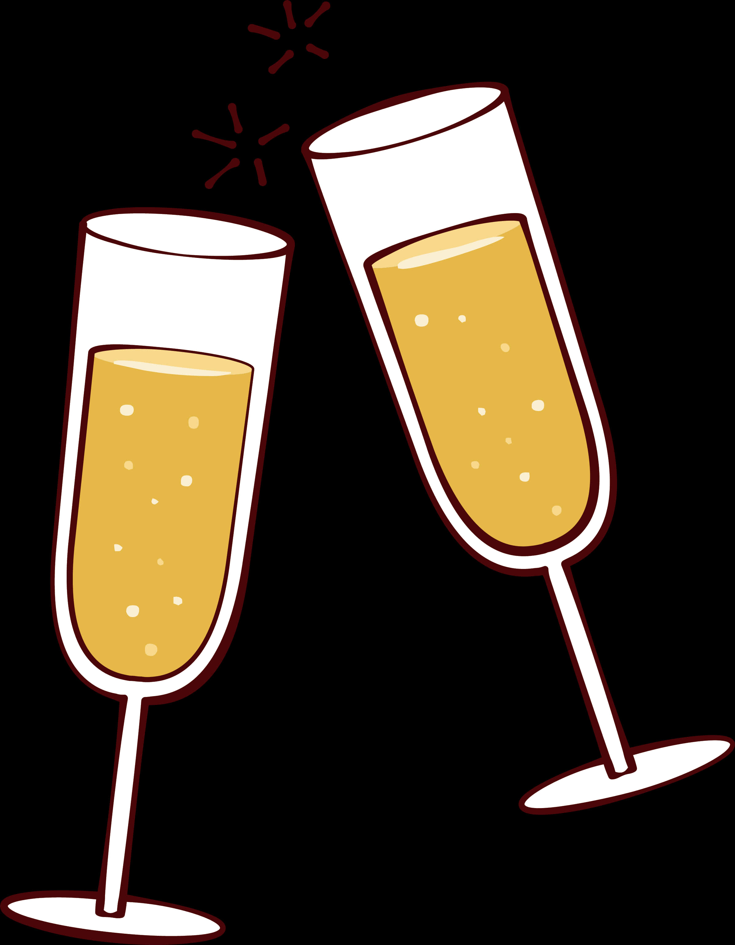 Celebratory Champagne Glasses Toast PNG Image