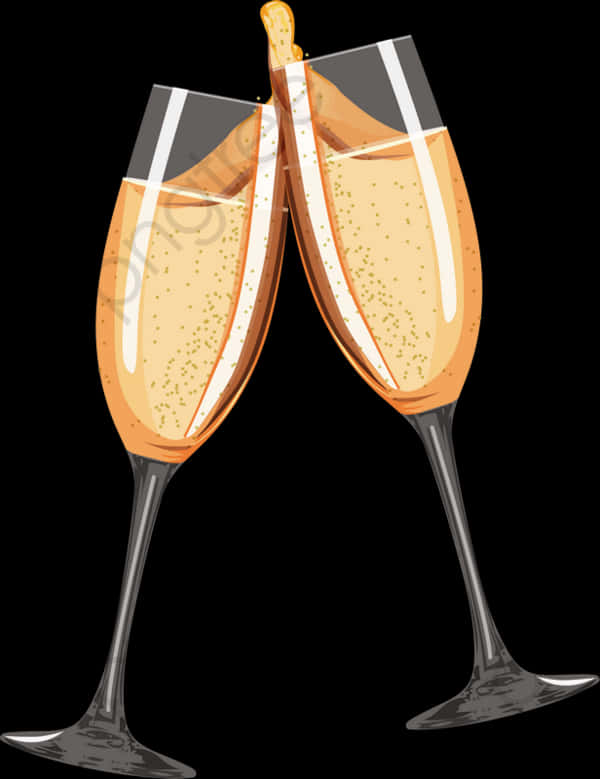 Celebratory Champagne Toast PNG Image