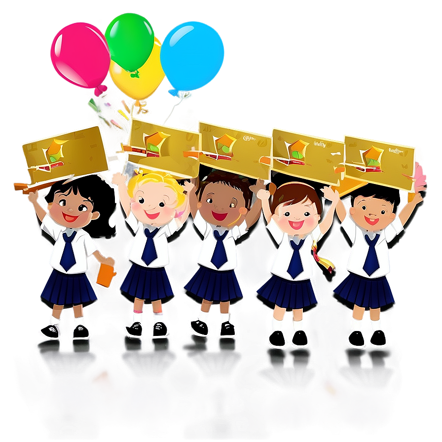 Celebratory Kindergarten Graduation Kids Png Bql46 PNG Image