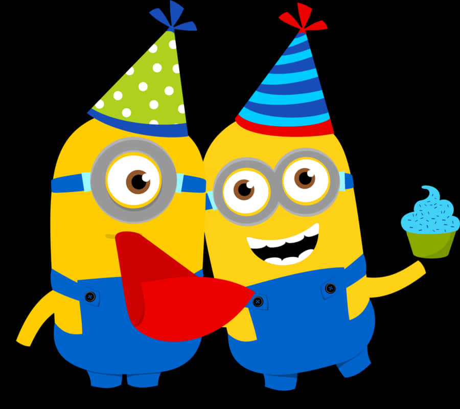 Celebratory Minions Party Clipart PNG Image