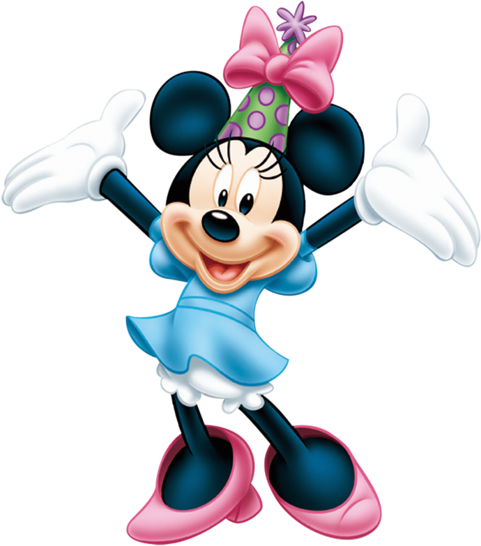 Celebratory Minnie Mouse Birthday Hat PNG Image