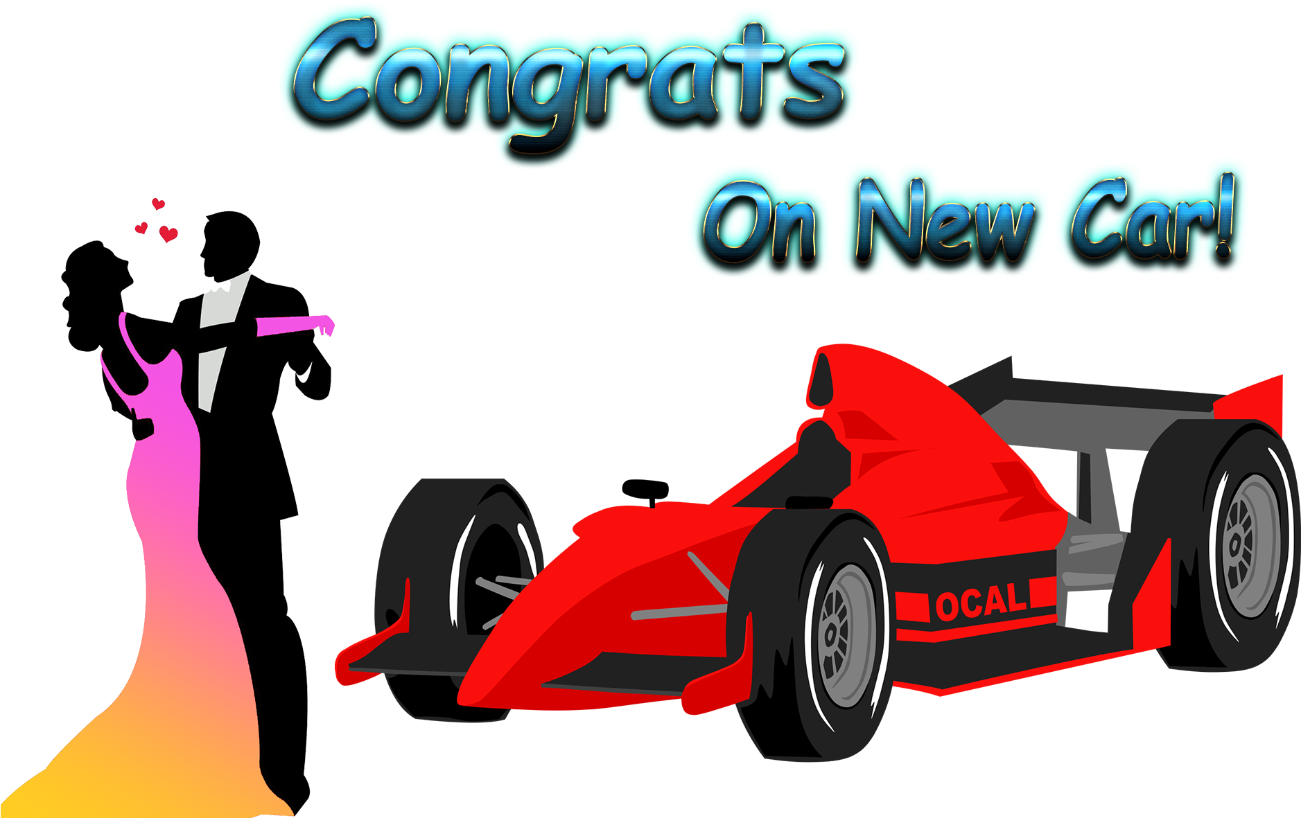 Celebratory Race Car Congratulations PNG Image