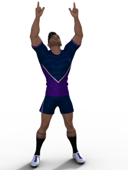 Celebratory Soccer Player Pose PNG Image