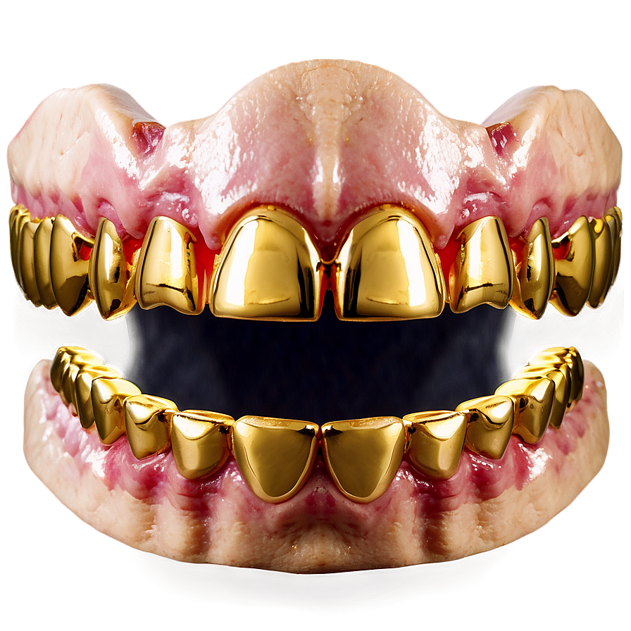 Celebrity Gold Grillz Look Png 06282024 PNG Image