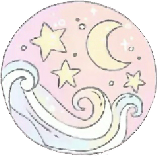 Celestial Wavesand Moon Art PNG Image