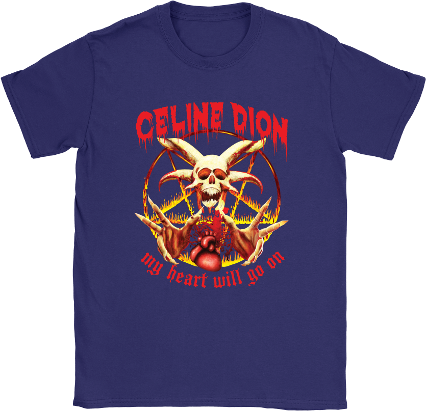 Celine Dion Heart Will Go On Skull Shirt PNG Image