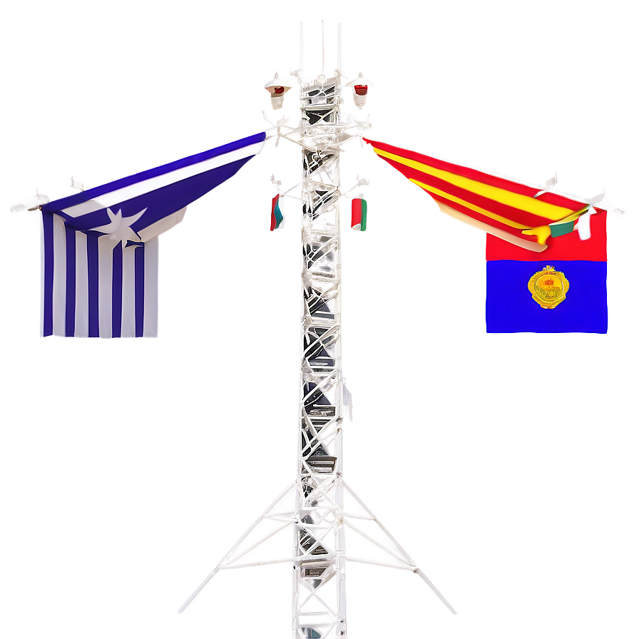 Cell Tower With Flags Png Lgs58 PNG Image