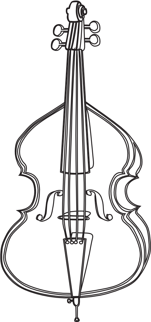 Cello_ Outline_ Vector_ Art PNG Image