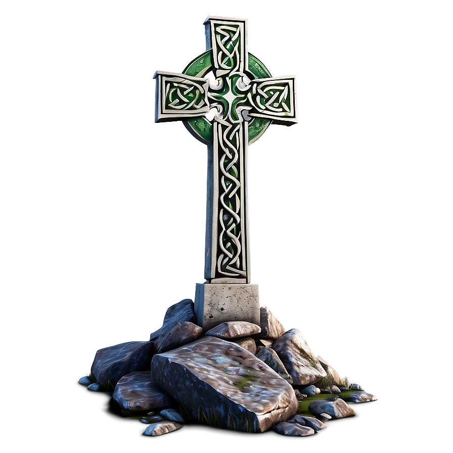 Celtic Cross On Mountain Peak Png Oix49 PNG Image