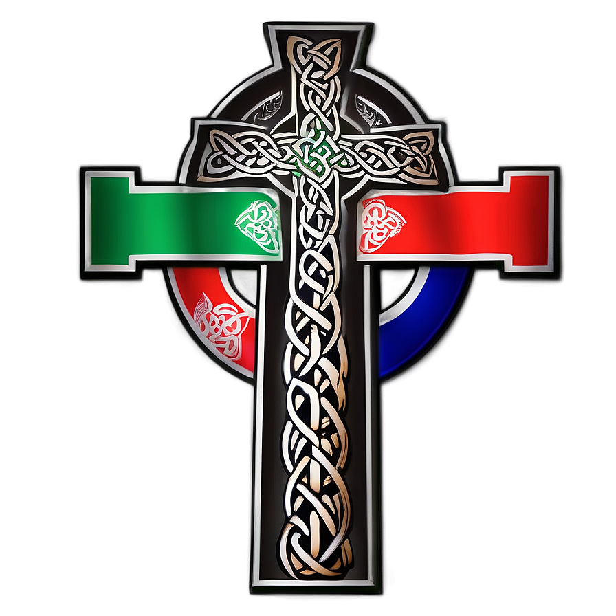 Celtic Cross With National Flag Png Dni PNG Image