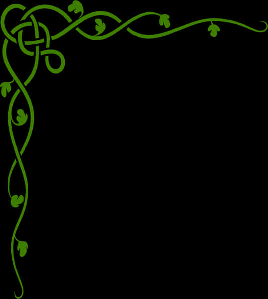 Celtic Inspired Green Vine Design PNG Image