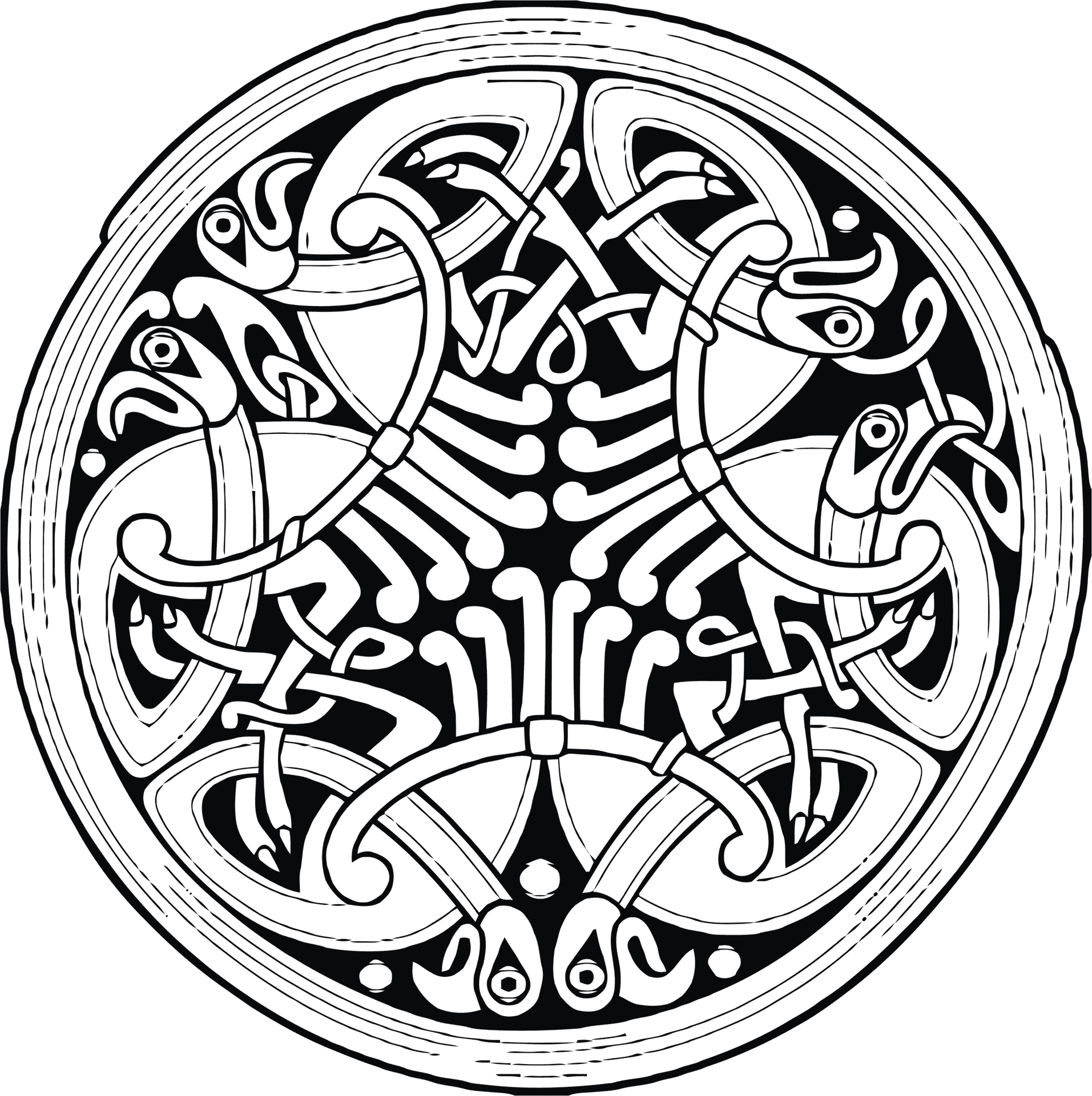 Celtic Knotwork Circle Design PNG Image