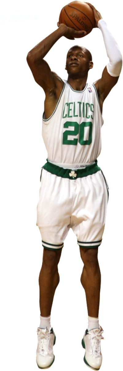 Celtics Basketball Player Shooting PNG Image