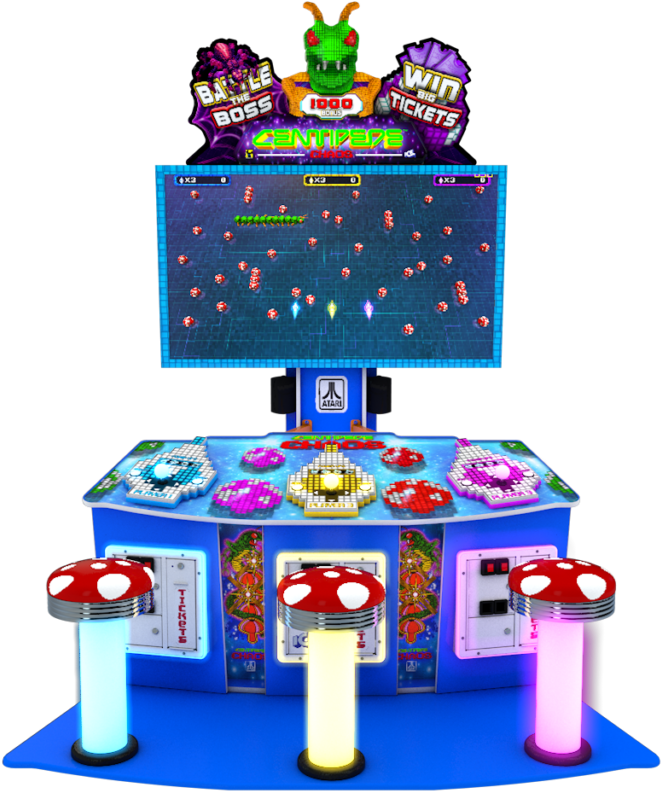 Centipede Arcade Cabinet Gameplay PNG Image