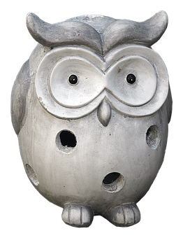 Ceramic Owl Figurine PNG Image