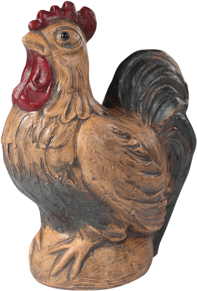 Ceramic Rooster Figurine PNG Image