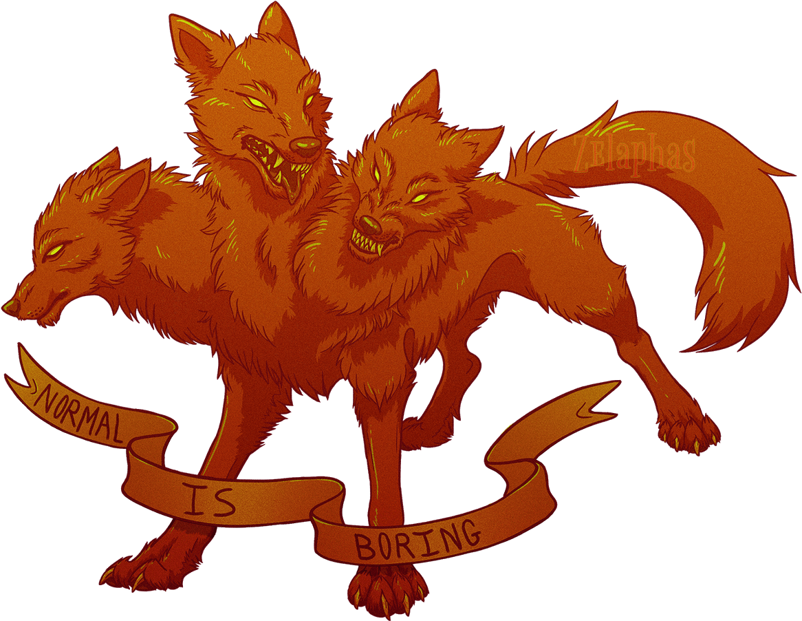 Cerberus Artwork Normal Is Boring PNG Image