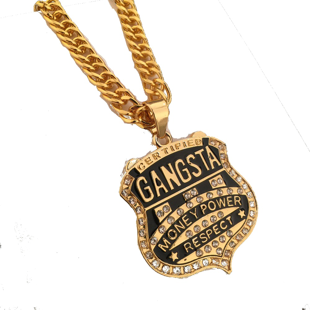 Certified Gangsta Gold Necklace PNG Image