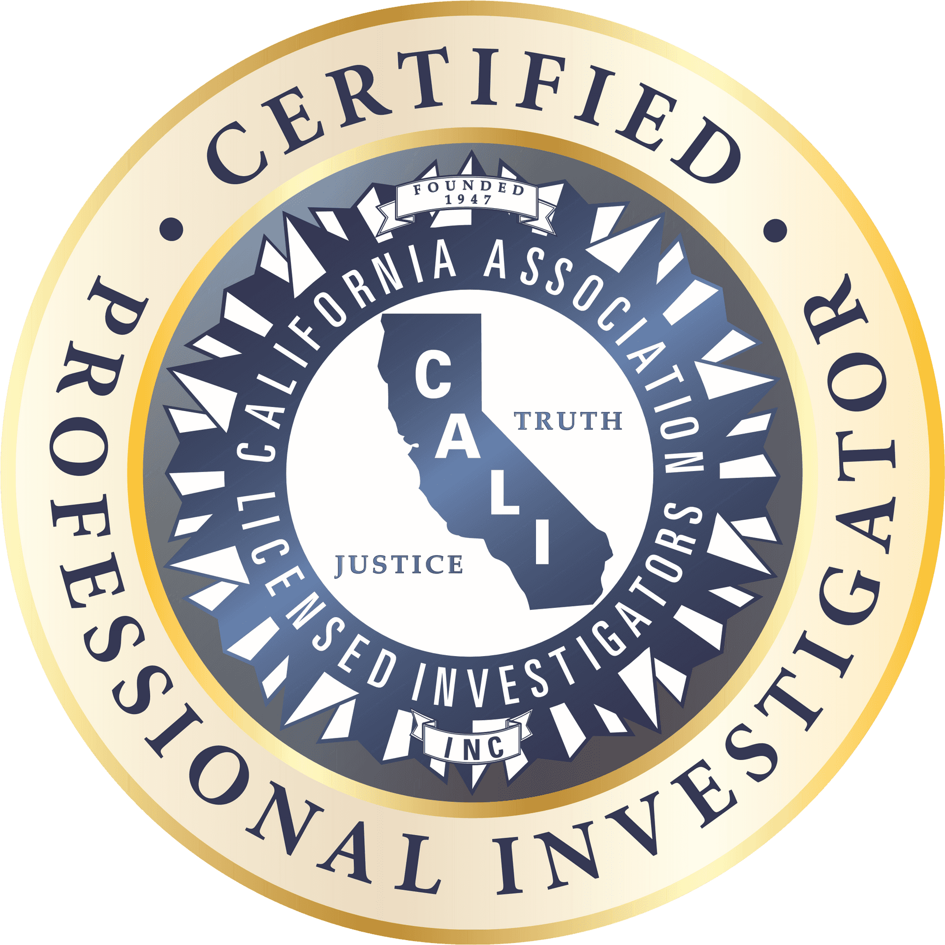 Certified Professional Investigator California Association Seal PNG Image