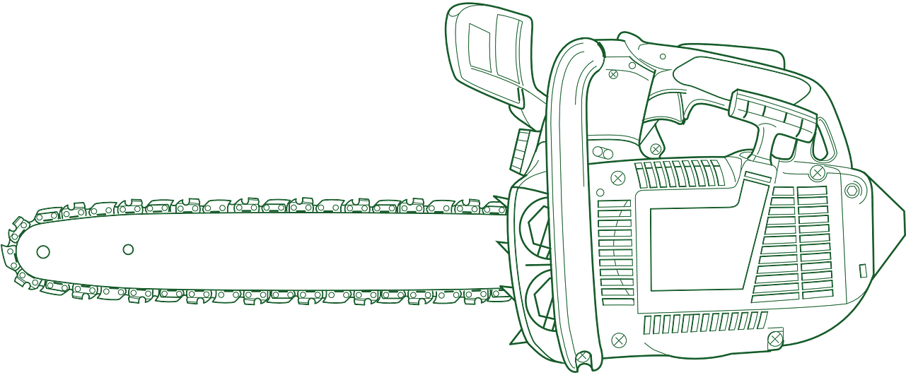 Chainsaw Outline Graphic PNG Image