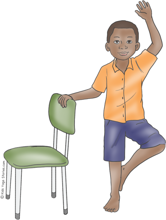 Chair Assisted Yoga Pose Illustration PNG Image