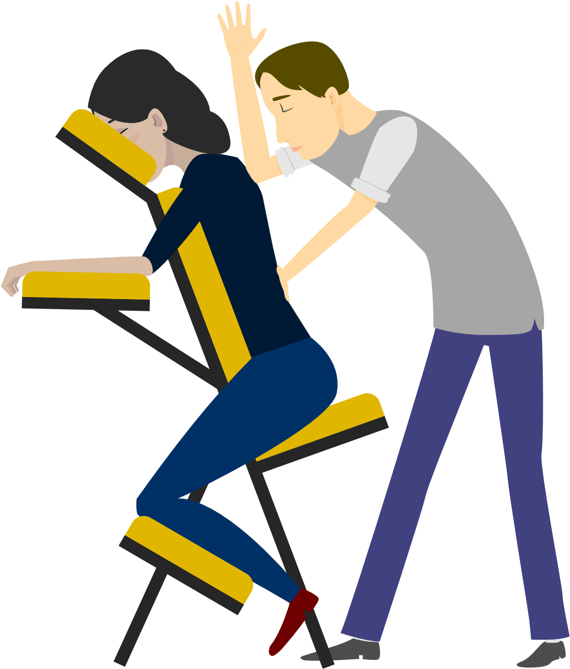 Chair Massage Illustration PNG Image