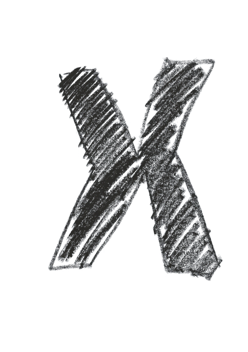 Chalk Drawn Letter X PNG Image