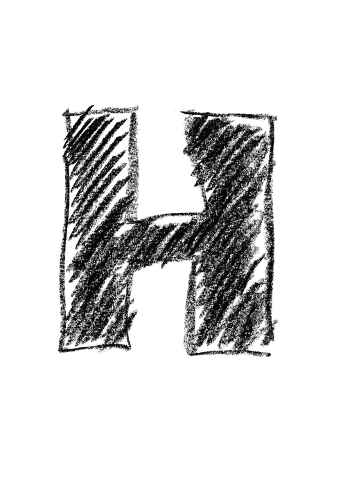 Chalkboard Style Letter H PNG Image