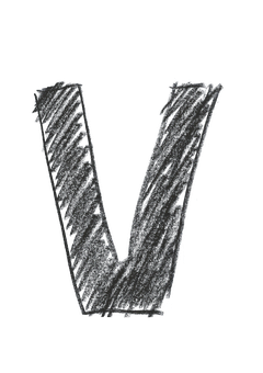 Chalkboard Style Letter V PNG Image