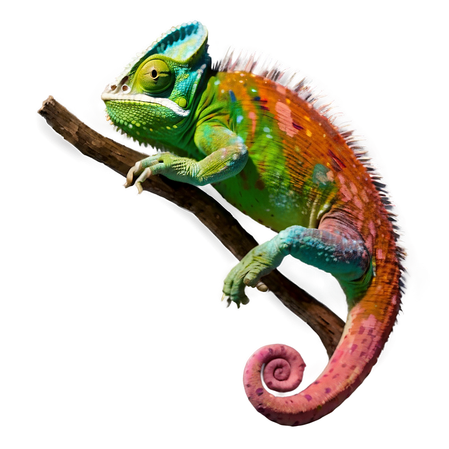 Chameleon In Dynamic Pose Png 96 PNG Image