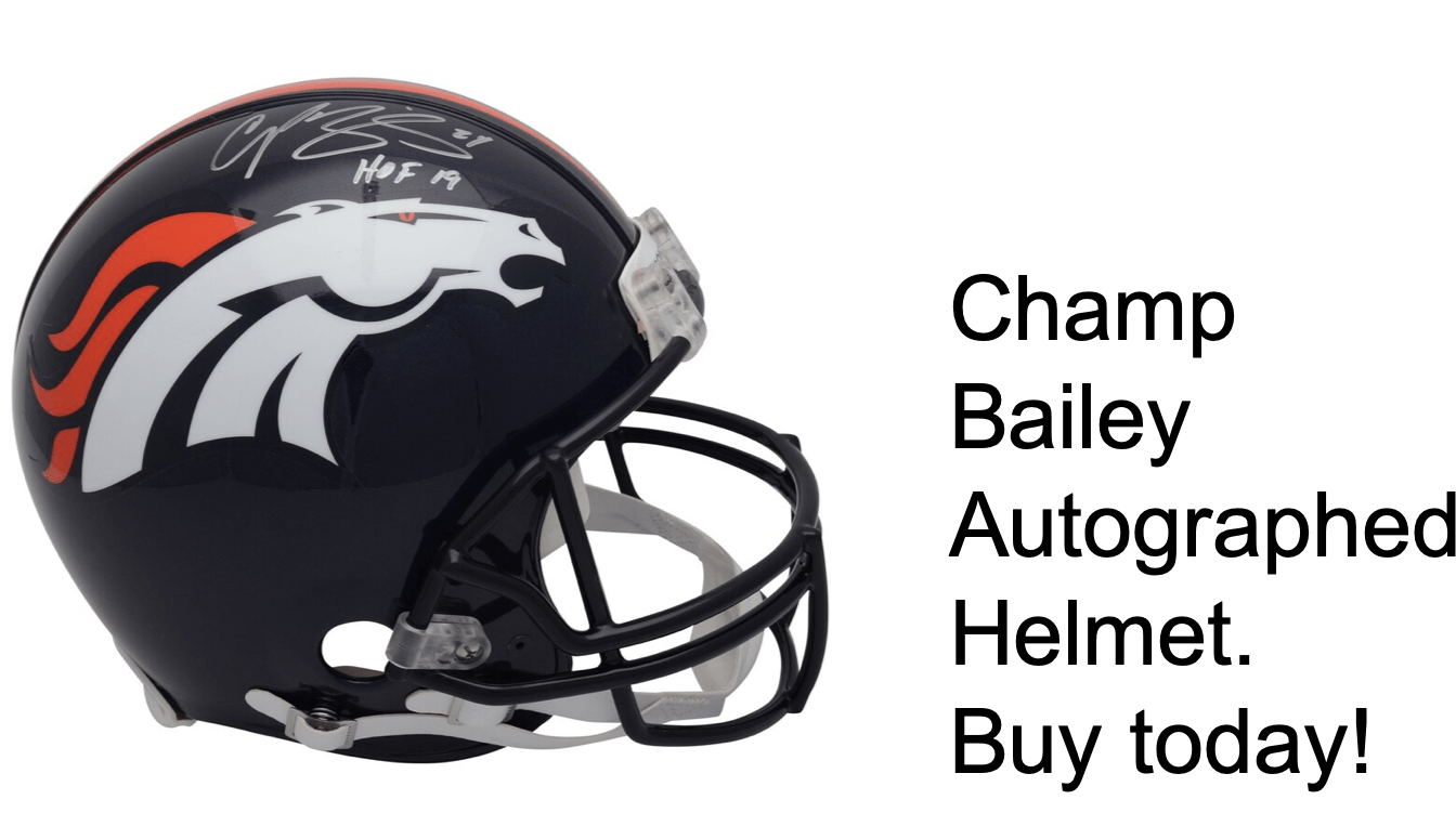 Champ Bailey Signed Denver Broncos Helmet PNG Image