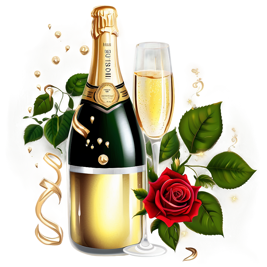 Champagne And Roses Png 05232024 PNG Image