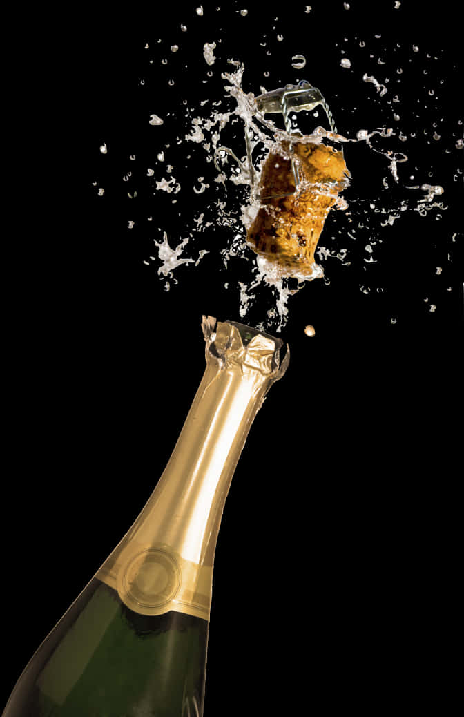 Champagne Celebration Popping Cork PNG Image