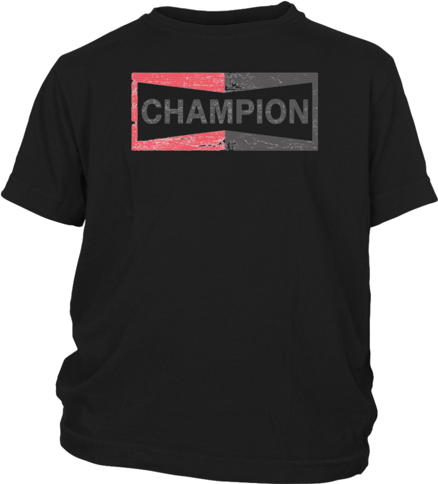 Champion Branded Black T Shirt PNG Image