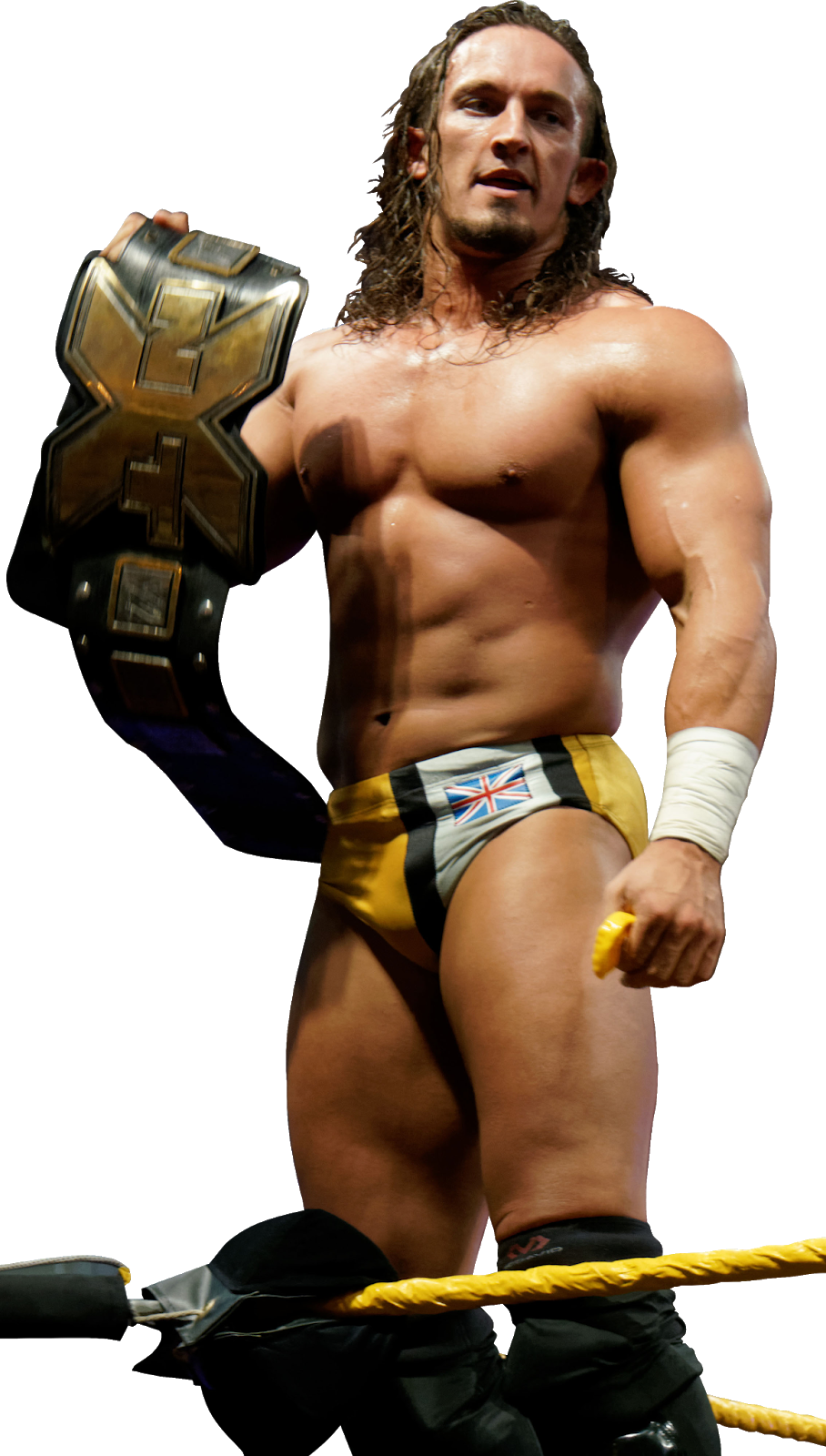 Champion Wrestler With Belt PNG Image