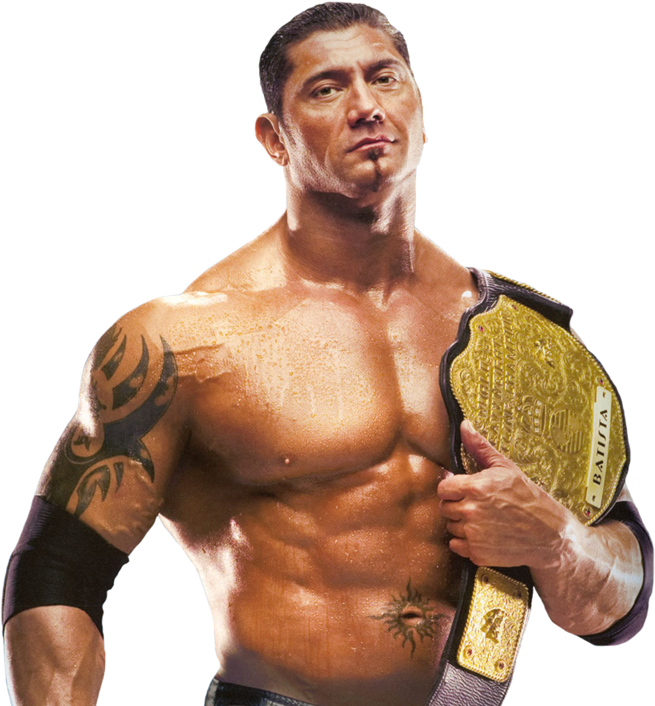 Champion Wrestlerwith Title Belt PNG Image