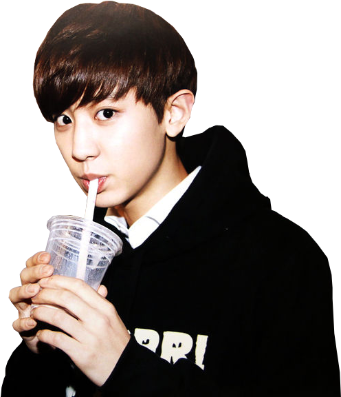 Chanyeol Drinking Beverage Casual Look PNG Image