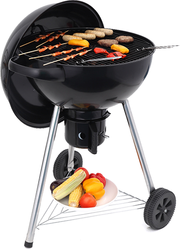 Charcoal Grillwith Food Items PNG Image