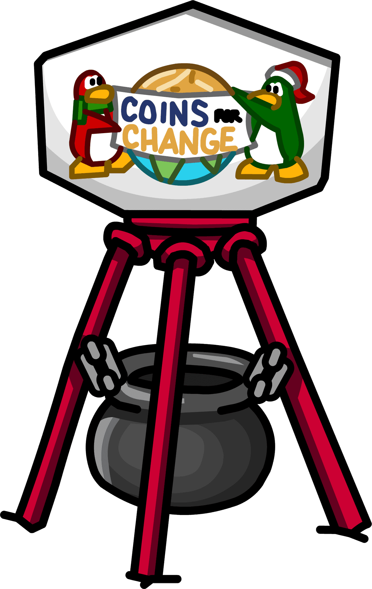 Charity Donation Penguins Cauldron PNG Image