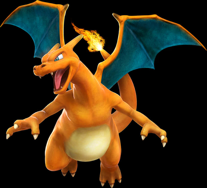 Charizard_ Fire_ Breathing_ Pokemon PNG Image