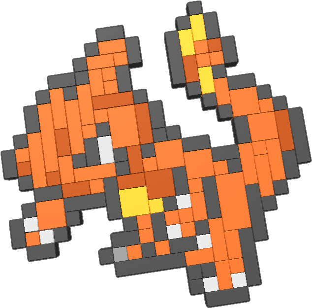 Charizard Pixel Art PNG Image