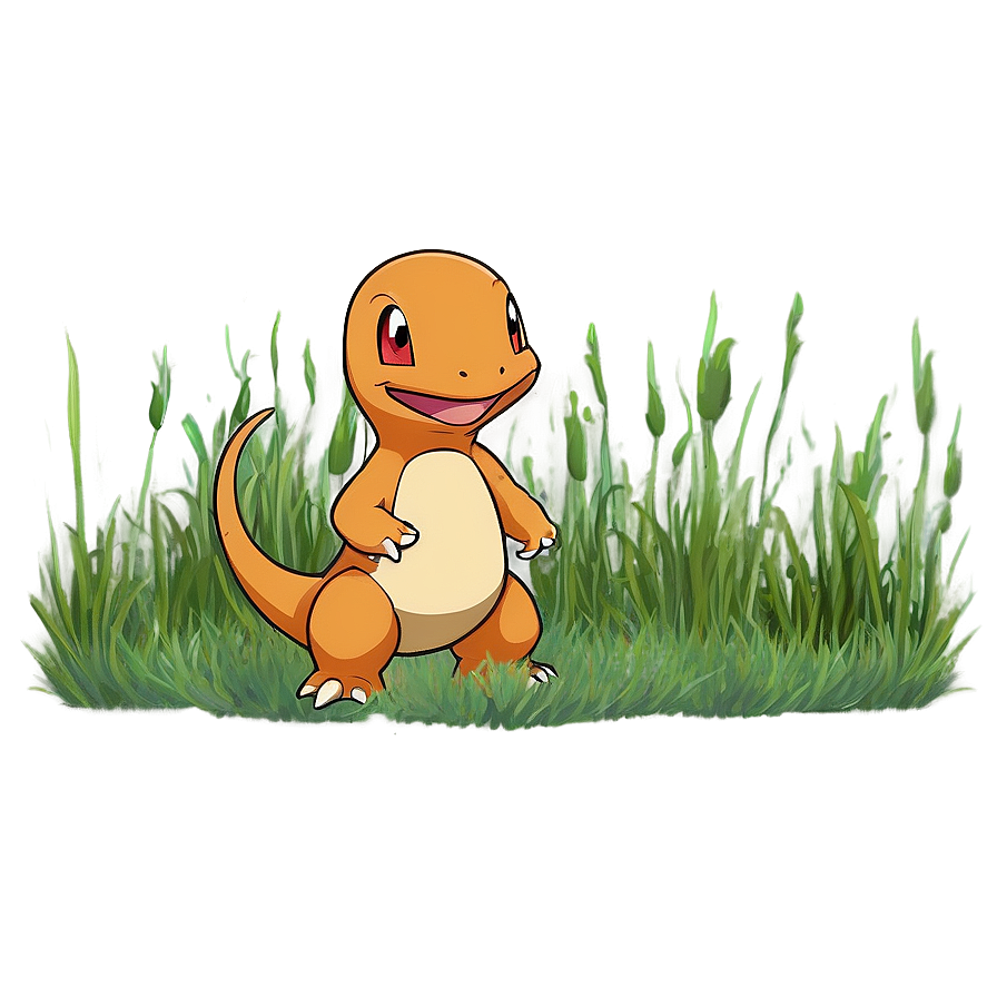 Charmander In Wild Grass Png Aov PNG Image