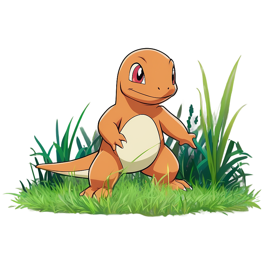 Charmander In Wild Grass Png Npe71 PNG Image