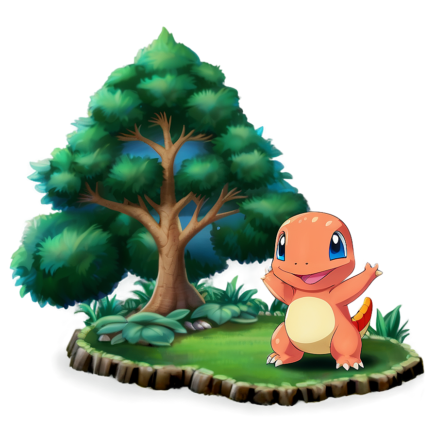 Charmander Magical Forest Scene Png 05212024 PNG Image