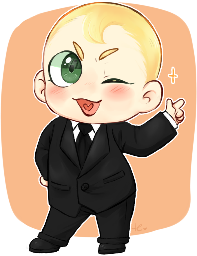 Charming Boss Baby Cartoon PNG Image