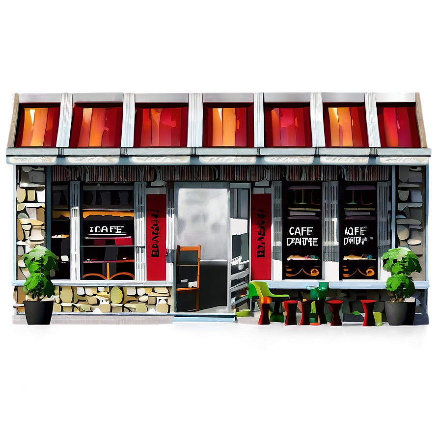 Charming Cafe Facade Png 54 PNG Image