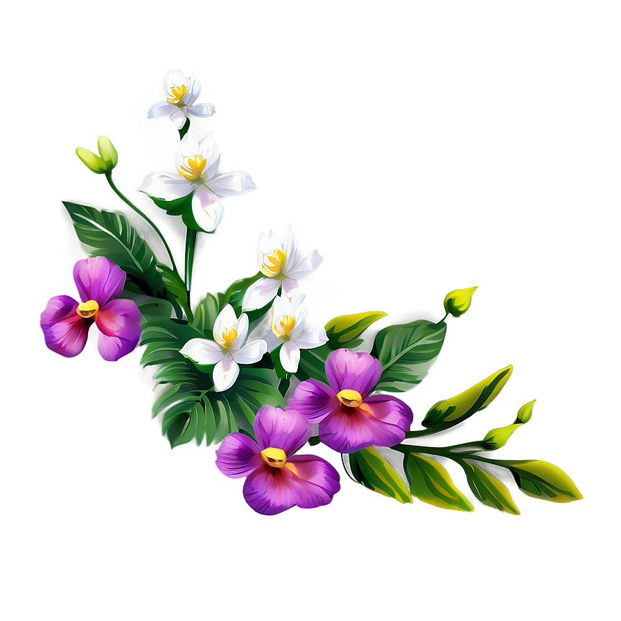 Charming Corner Flower Png 15 PNG Image