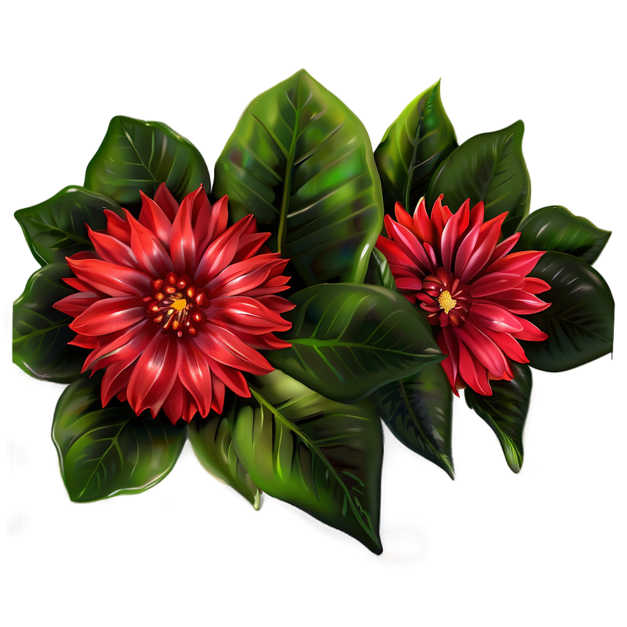 Charming Red Flowers Png 35 PNG Image