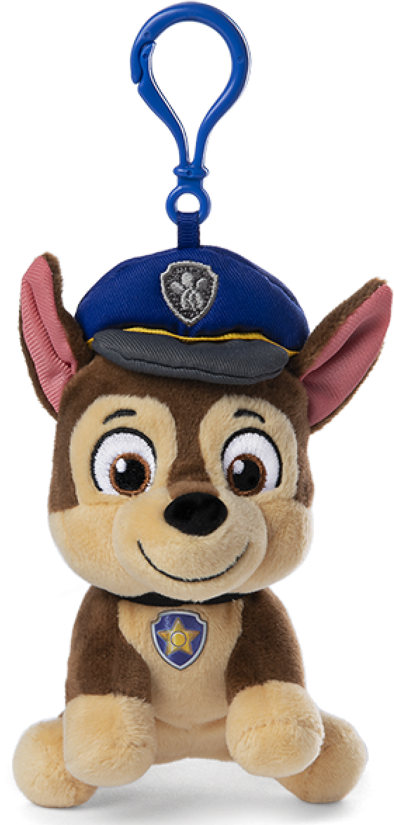 Chase Paw Patrol Plush Keychain PNG Image