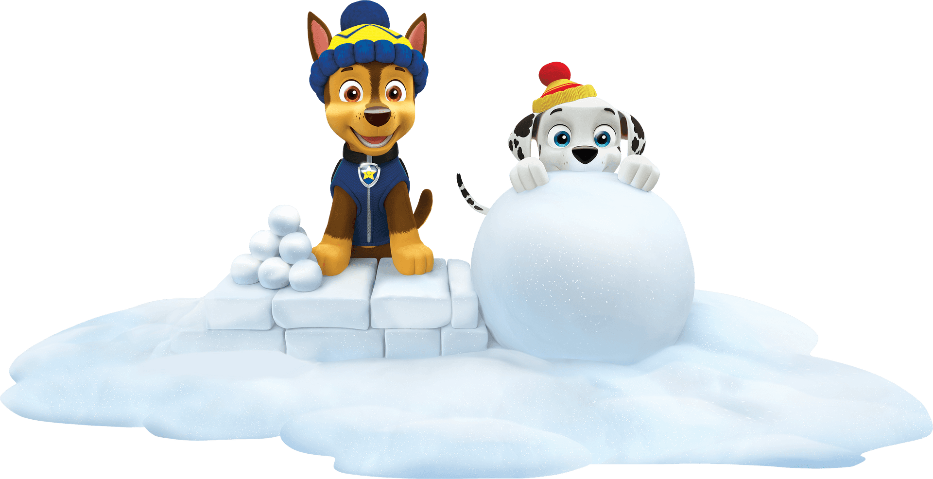 Chaseand Marshall Winter Fun PNG Image